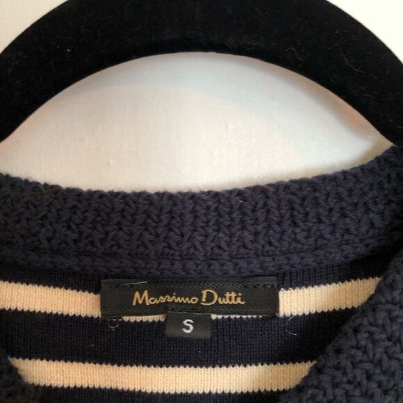 Massimo Dutti Navy Striped Nautical Button Down Cardigan Small - Picture 6 of 8
